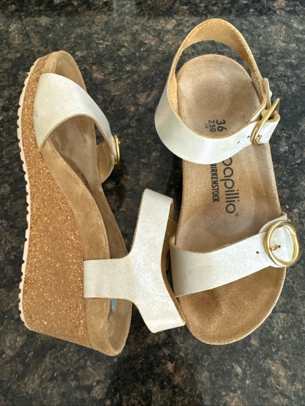 Birkenstock Papillo Soley Wedge Sandal Nubuck Leather 36 EU
